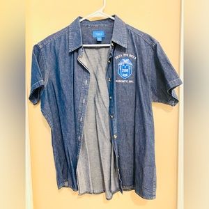 Denim Zeta Phi Beta Sorority Meeting Button down shirt